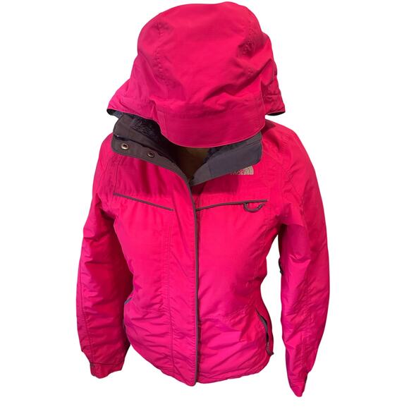 The North Face Womens Small Full ZIP Hooded Pink Ski Jacket - Picture 1 of 5